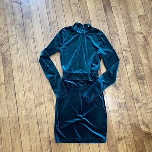 DIVIDED by H&M Green Velour Dress